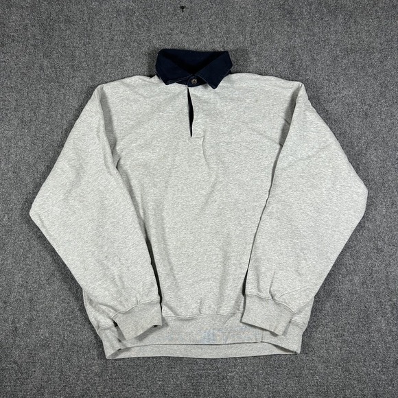 Brandy Melville Sweaters - Brandy Melville Rugby Shirt Long Sleeve Collared Button Up Cream Sweater #2501